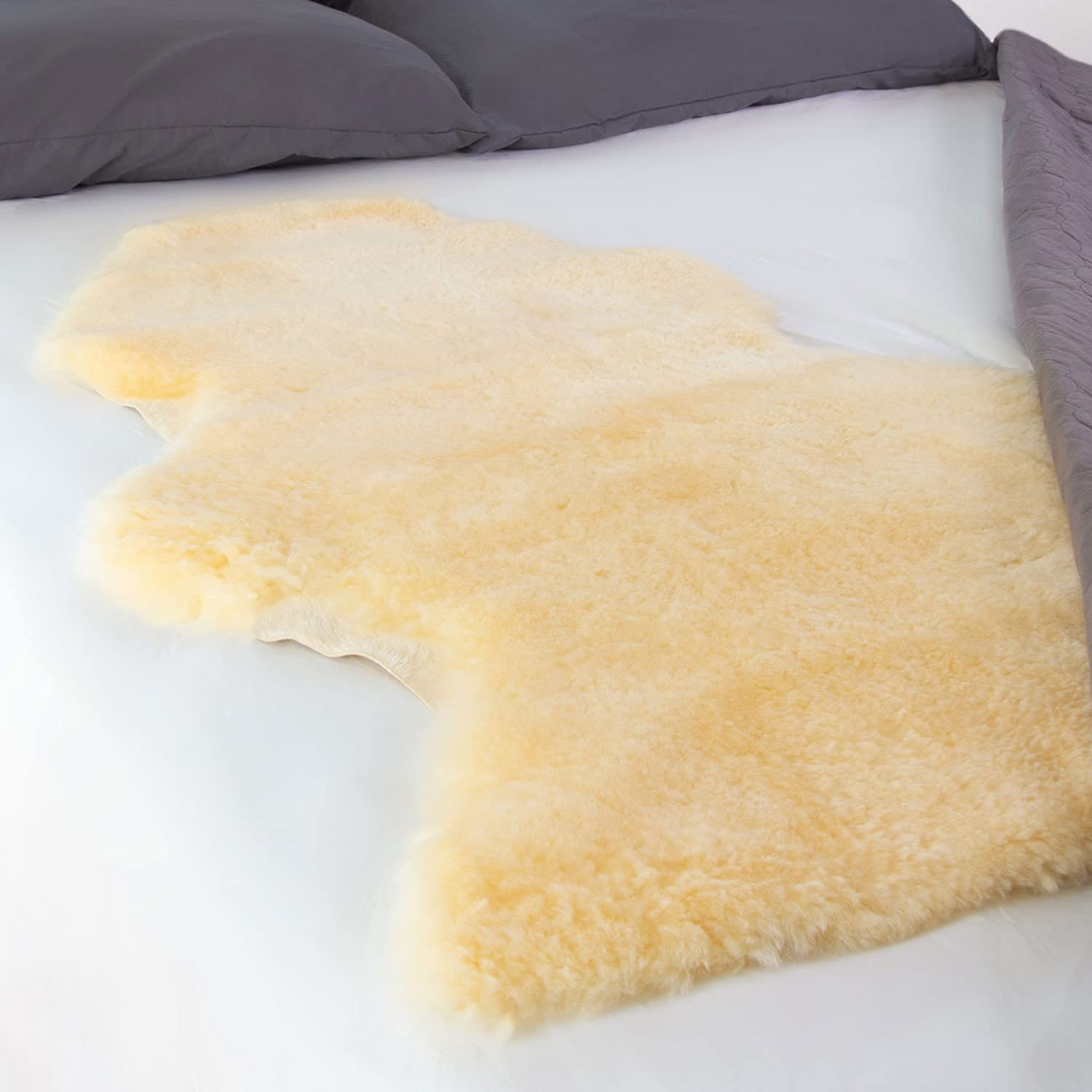 DMI Natural Sheepskin Medical Bed Mattress, Sheepskin for Bed Sores, Pressure Pad, Wool Mattress Pad, Bed Sore Prevention, Washa