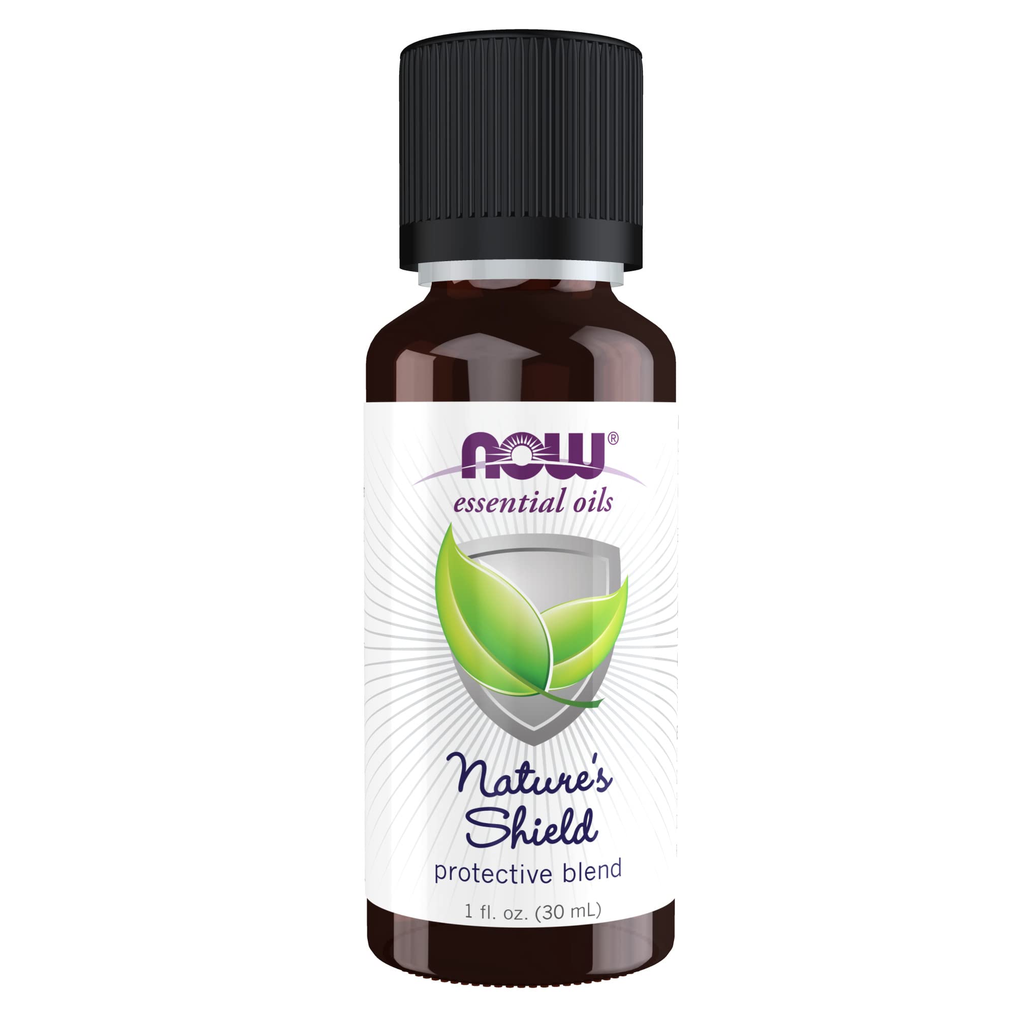 NOW Essential Oils, Natures Shield, Energizing Aromatherapy Scent, Blend of Pure Essential Oils, Vegan, Child Resistant Cap, 1-