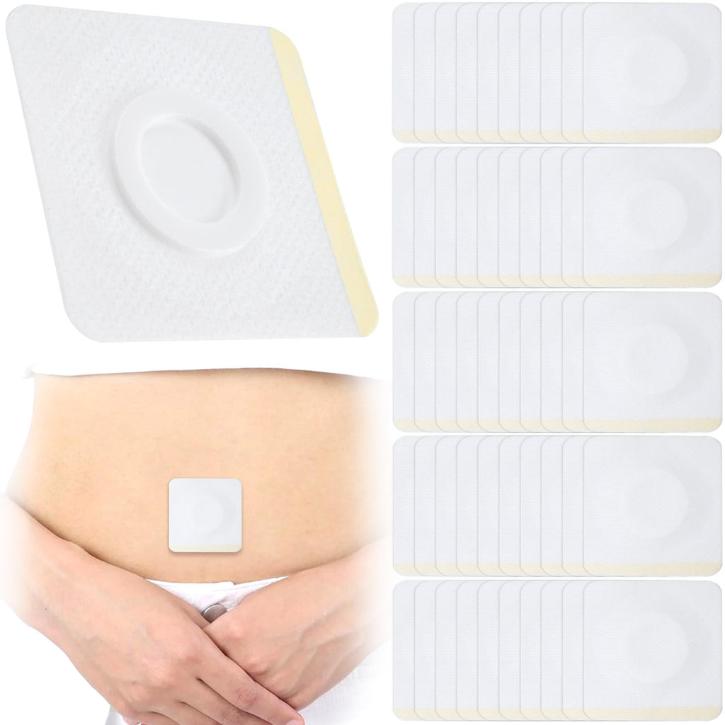 BEIQIYA 50pcs Castor Oil Pack Wraps, Disposable Highly Absorbent Belly Patches for Abdomen, Self-Adhesive Organic Cotton Pads fo