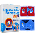 P6 Health Original Natural Anti-Nausea Relief Motion Car Sea Sickness Relief Childrens Wrist Bands for Kids (2 Pack, Red - Blue
