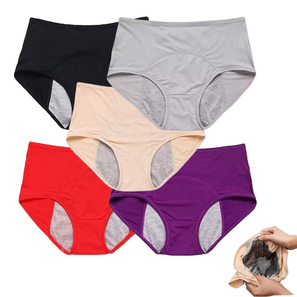 IDCWZL Leakproof Panties for Women Over 60 Leak Proof Ladies Underwear with Incontinence Comfortable(5pc-d,4X-Large)