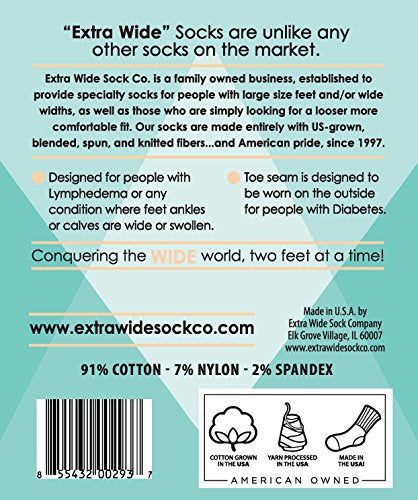 Bariatric Sock for Extreme Lymphedema Calf stretches to 30'' (Black)