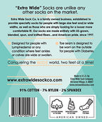 Bariatric Sock for Extreme Lymphedema Calf stretches to 30'' (Black)