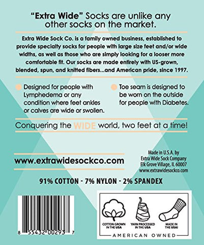Bariatric Sock for Extreme Lymphedema Calf stretches to 30'' (Black)