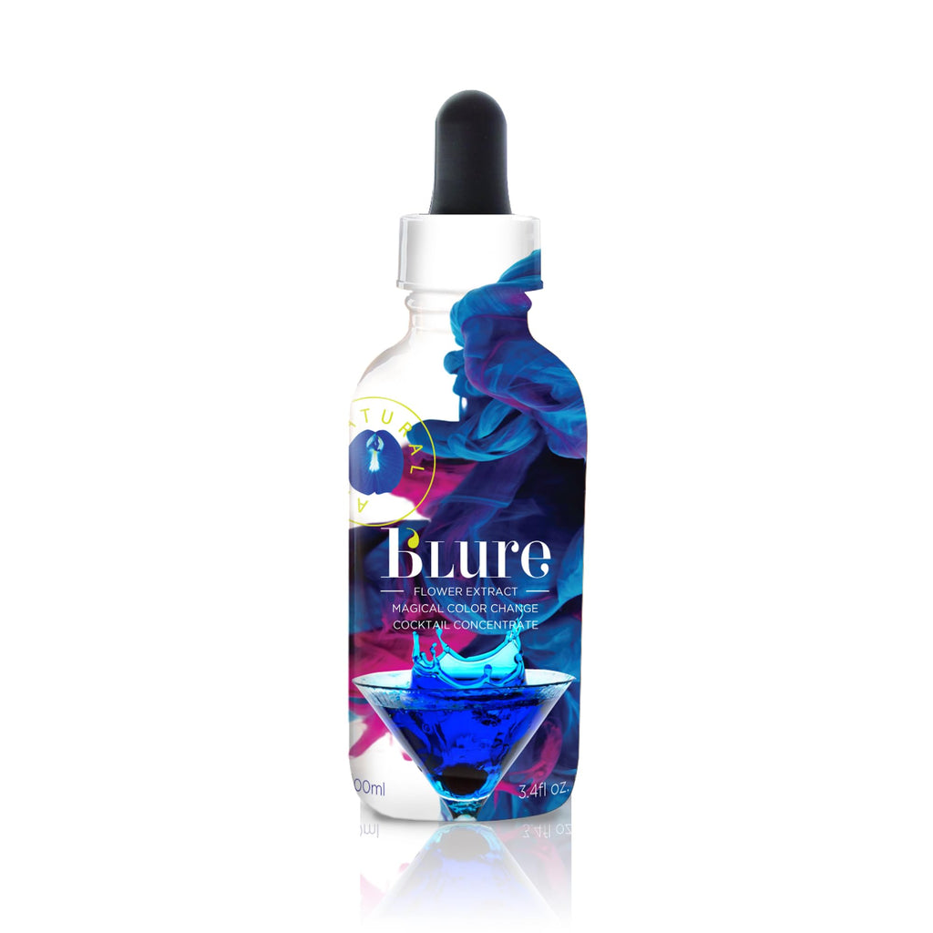 Wild Hibiscus B'Lure Butterfly Pea Flower Extract, 3.4 ounce | Magical Color Change Cocktail Concentrate