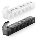 Sukuos Extra Large Weekly Pill Organizer 2 Pcs, Daily Pill Box 7 Day Pill Cases for Medicines, Vitamin, Fish Oils or Supplements