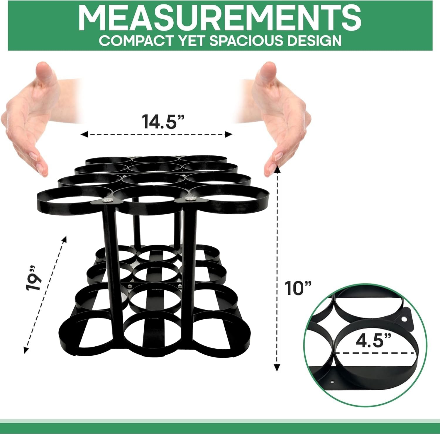 KOKAND Detachable Oxygen Tank Holder (12) for E, D, M9/C Size Cylinders - Heavy Duty Metal Storage Rack - Portable Oxygen Tank C