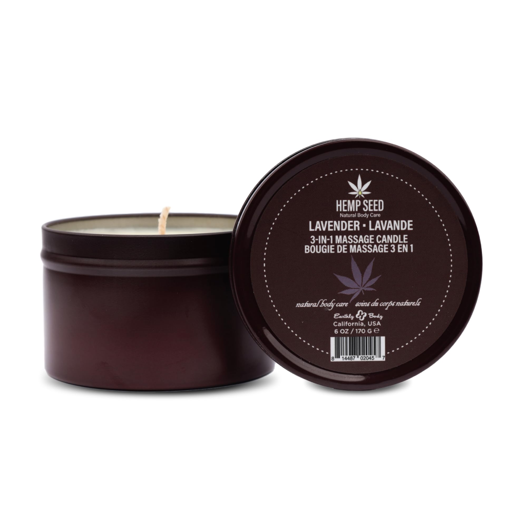 3-in-1 Massage Candle, Lavender Scent - 6 oz. - Candle, Massage Oil & Moisturizer in One - Coconut, Apricot & Soybean Oil - Vega