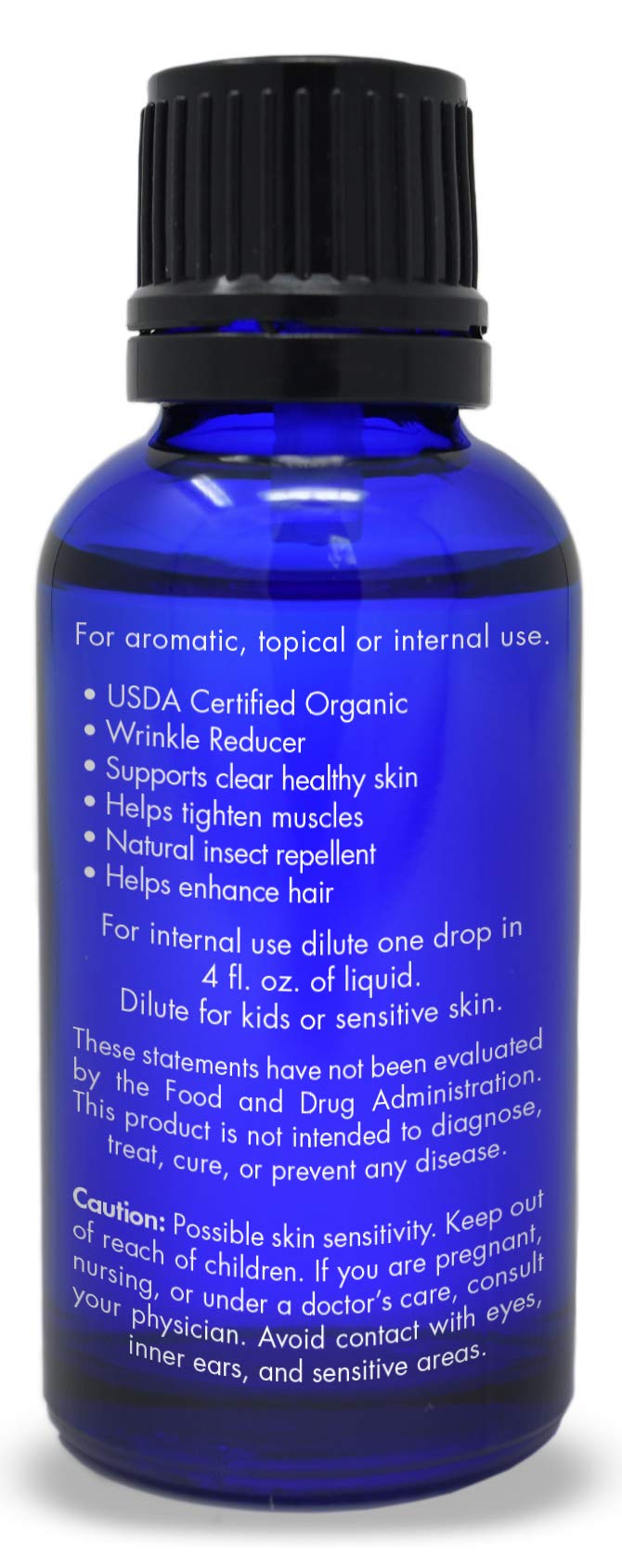 Organic, Geranium Essential Oil, Food Grade, for Skin - 100% Pure, Geranium Oil, by Zongle Therapeutics, 1 OZ