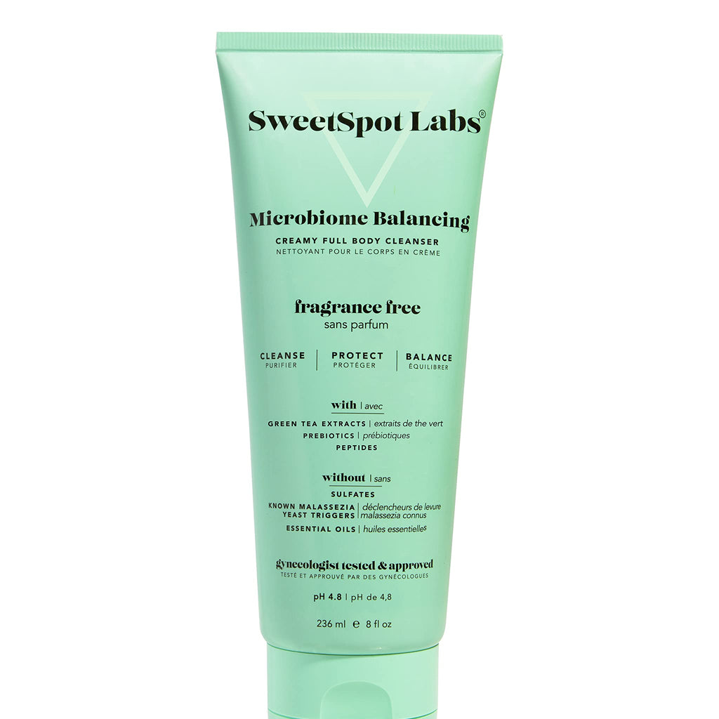 SweetSpot Labs Microbiome Balancing Feminine Wash, Clean, Gynecologist Tested & Approved, pH Balanced Body Wash, Unscented & Sul