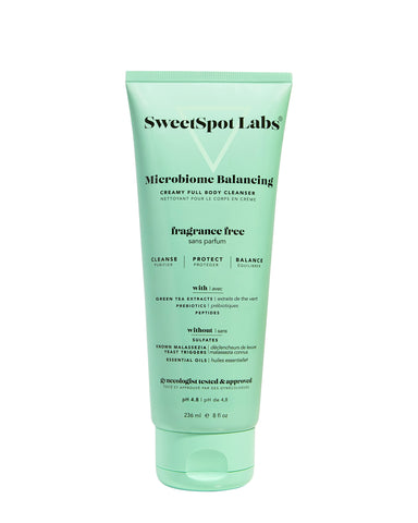 SweetSpot Labs Microbiome Balancing Feminine Wash, Clean, Gynecologist Tested & Approved, pH Balanced Body Wash, Unscented & Sul