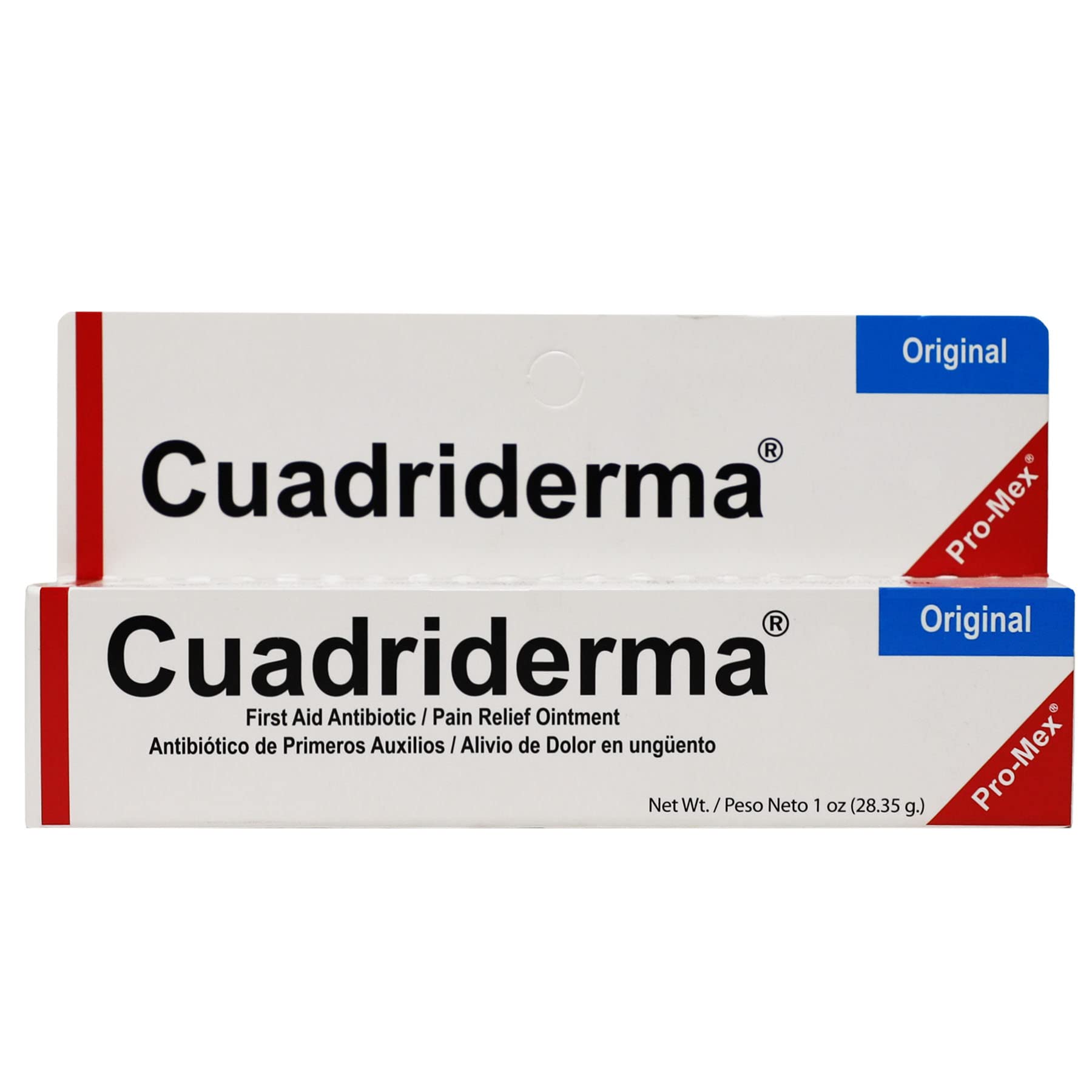 Cuadriderma Original, First Aid Antibiotic, Minor Cuts and Burns Protection Ointment, 1 Oz, Tube.