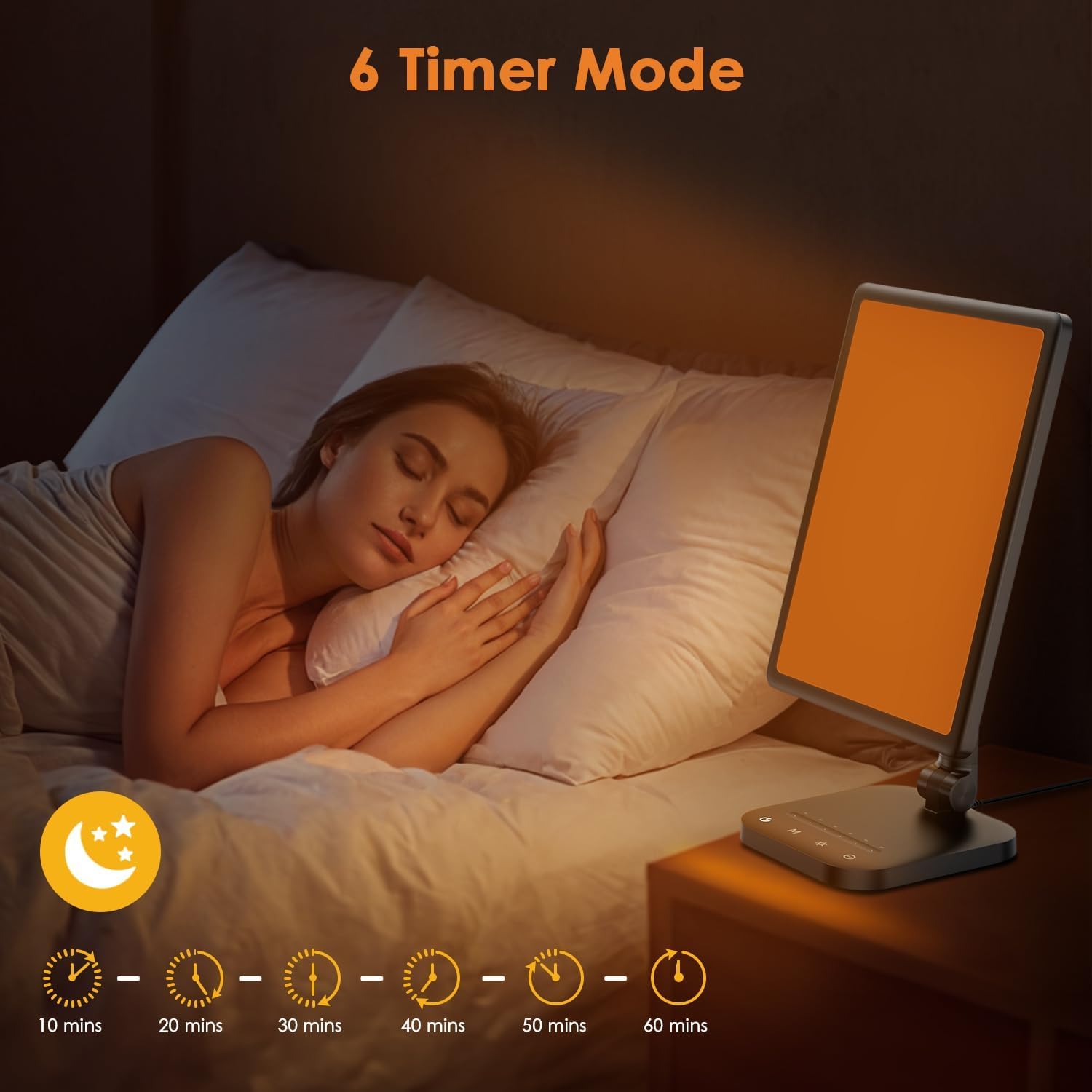 LASTAR Sun Lamp, 12000 Lux UV-Free Light Therapy Lamp with 5 Adjustable Brightness Levels/6 Timer/Remote Control,180 Free Rotabl