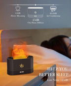 Aegci Essential Oil Diffuser Humidifer with Flame Light Effect, 180ml Air Diffuser for Essential Oils, Humidifiers for Bedroom w
