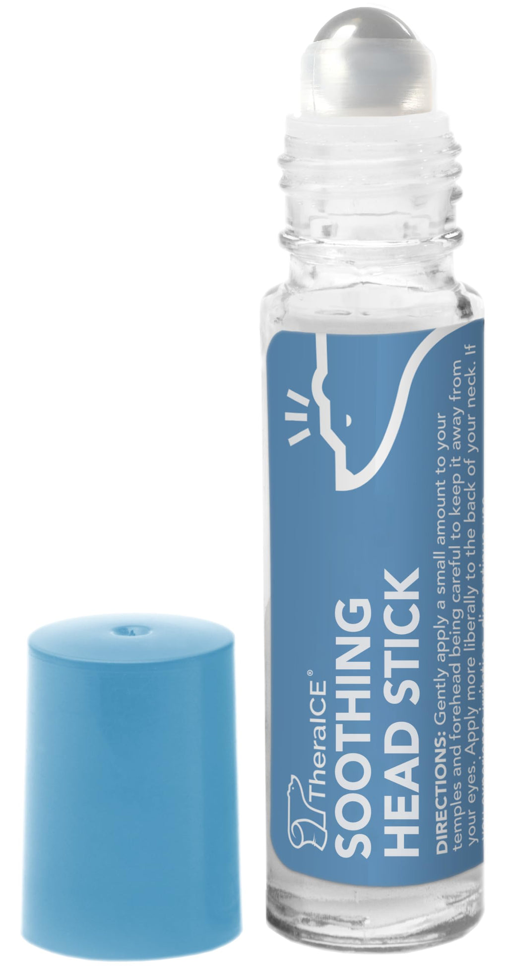 TheraICE Rx Soothing Head Stick 10 ml (.33-Oz) Essential Oil Roll on Aromatherapy: Peppermint, Spearmint, Lavender, Chamomile, R