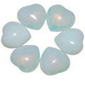 SUNYIK White Opalite Pocket Mini Puff Heart Worry Healing Palm Stone Pack of 10(0.5)