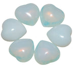 SUNYIK White Opalite Pocket Mini Puff Heart Worry Healing Palm Stone Pack of 10(0.5)