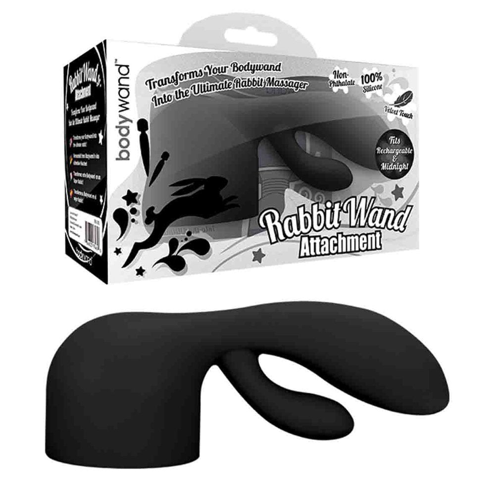 Bodywand Rabbit Wand Silicone Attachment, Black