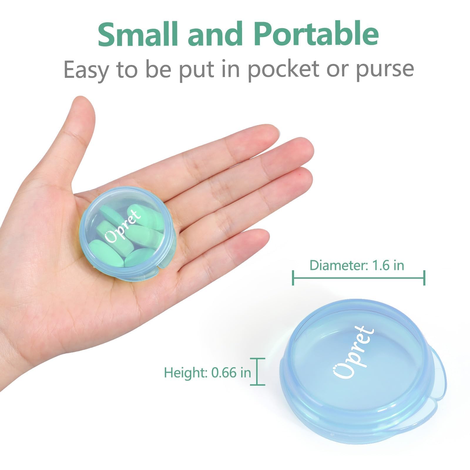 Opret Small Pill Box (3 Pcs), Cute Pill Case Portable for Pocket Purse Briefcase Travel Pills Box Medicine Storage Container Ear