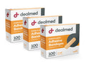 Dealmed Sheer Plastic Flexible Adhesive Bandages - 100 Count (3 Pack) Bandages with Non-Stick Pad, Latex Free, Wound Care for Fi