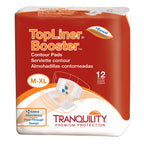 Tranquility TopLiner Disposable Absorbent Booster Contour Pads for Bowel Incontinence - Contour (21.5 x 13.5) - 120 ct