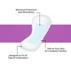 Wise Incontinence Pads for Women Ultimate Absorbency, Bladder Leakage & Odor Control Pad, Long Length, 56 Counts (2 Pack of 28)