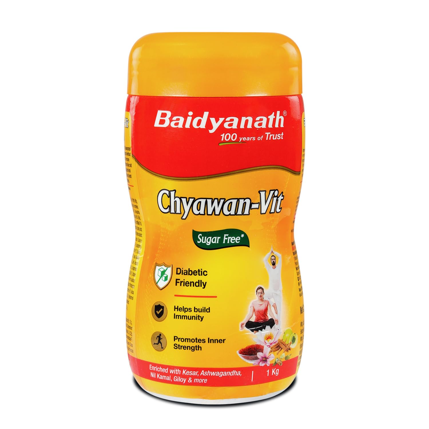 Baidyanath Ayurved Sugarfree ChyawanVit 1Kg Specially Formulated Chyawanprash With No Added Sugar With Benefits Of Amla, Ashw