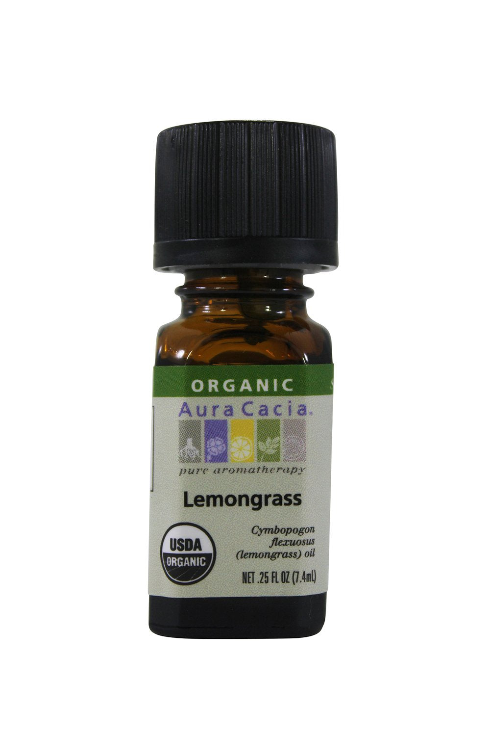 Organic Lemongrass Essential Oil Aura Cacia .25 oz (7.4ml) Oil