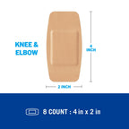 Nexcare Active Extra Cushion Bandages, Knee and Elbow, Tough, 8-Count Packages (Pack of 6)