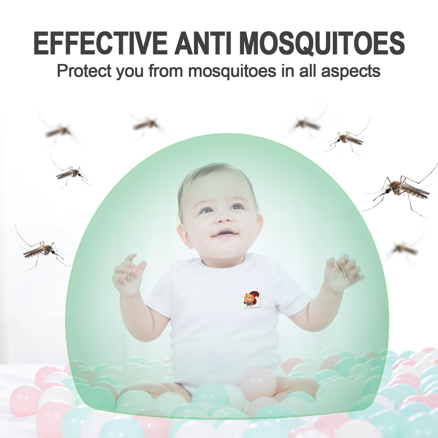 Mosquito Repellent Stickers 240 Pcs Natural Mosquito Patches for Kids and Adults with 5 Pack Individually Wrapped Mosquito Repel