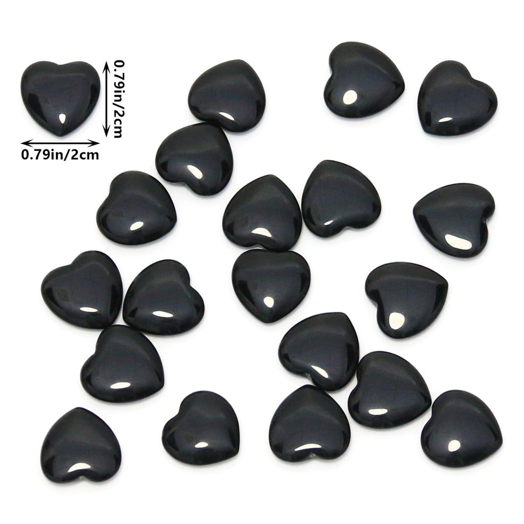 Nvzi Tumbled Polished Natural Black Obsidian Crystal Heart Stones, Crystals and Healing Stones Quartz Bulk for Wicca, Reiki, Hea