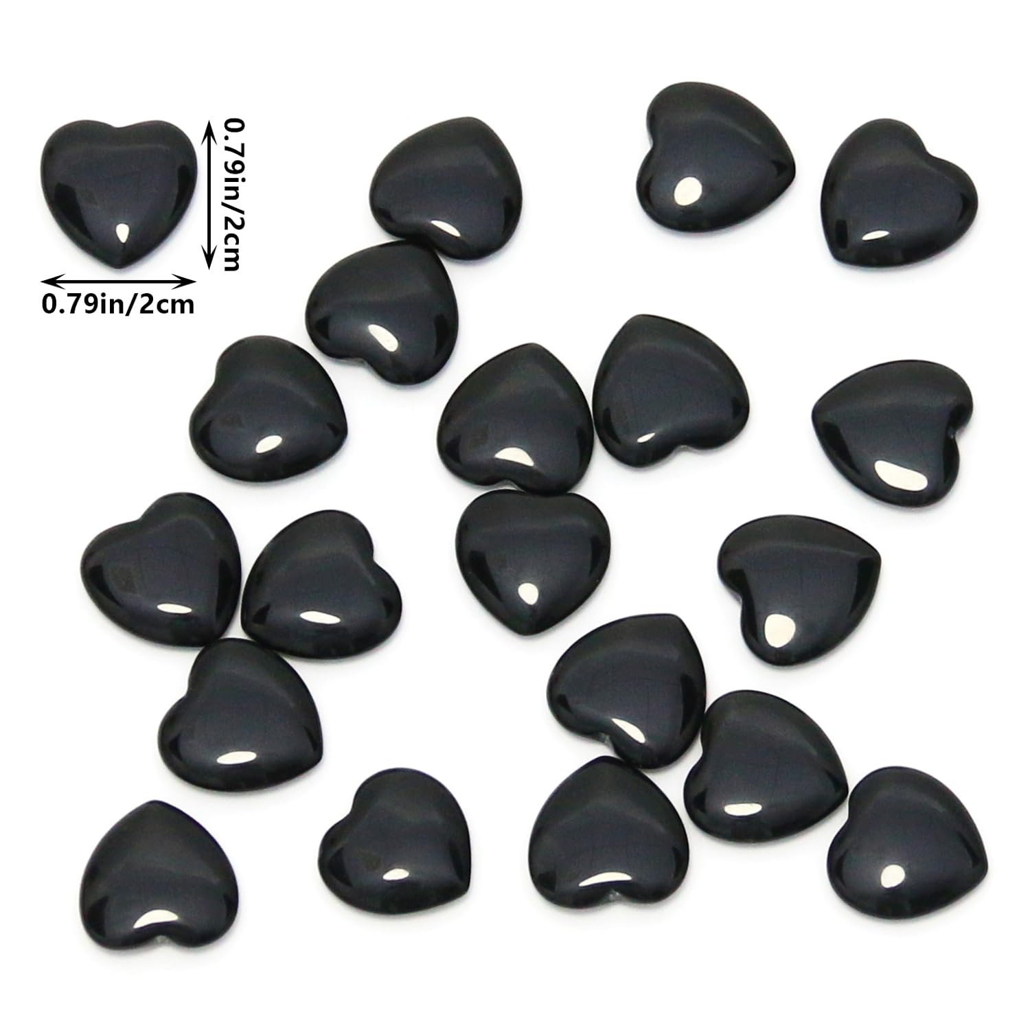 Nvzi Tumbled Polished Natural Black Obsidian Crystal Heart Stones, Crystals and Healing Stones Quartz Bulk for Wicca, Reiki, Hea