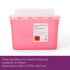 McKesson Prevent Sharps Container for Home Use, 5.4 Quart - for Biohazard Infectious Waste, Needle and Syringe Disposal - Transl