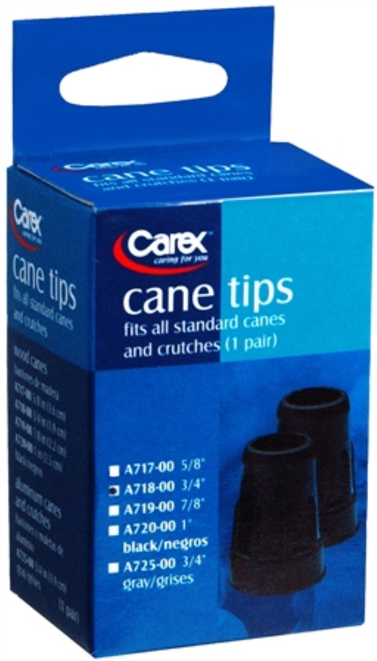Carex Health Brands Fga71800 3/4 Black Cane Tips 2 Count