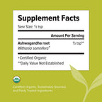 Banyan Botanicals Organic Ashwagandha Powder - Withania somnifera - for Vitality, a Healthy Immune System, Stress Relief, More*