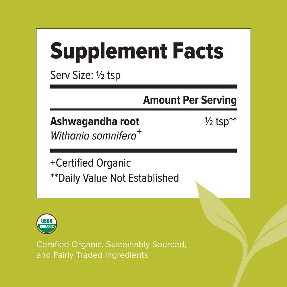 Banyan Botanicals Organic Ashwagandha Powder - Withania somnifera - for Vitality, a Healthy Immune System, Stress Relief, More*