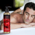 Cherry Sensual Massage Oil for Couple 6.8 Fl Oz - Massage Oil - Blend of Almond and Grapeseed Oils - Body Oil for Him & Her - fo