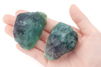 NUKAYAI 2Pcs Rainbow Fluorite 1.8-2.2 Large Raw Crystals Rocks Rough Stones Healing Crystal for Cabbing DIY Wicca Reiki Decorati