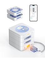 28-Day(1X) Automatic Pill Dispenser (Expandable Tray) - App & On-Device Setup by Family, LCD Display, Digital Lock, Sound & Ligh