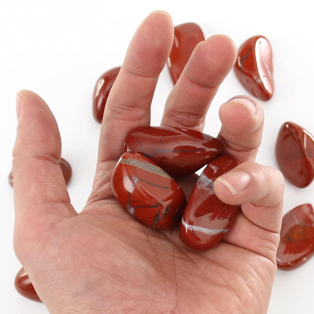 Tumbled Polished Natural Red Jasper Stones, Crystals and Healing Stones Quartz Bulk for Wicca, Reiki, Healing Energy, Chakra Sto