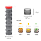 7 Day Pill Organizer Case Stackable Weekly Supplements Vitamins Pills Holder Dispenser Large Translucent Black with Extra Lid