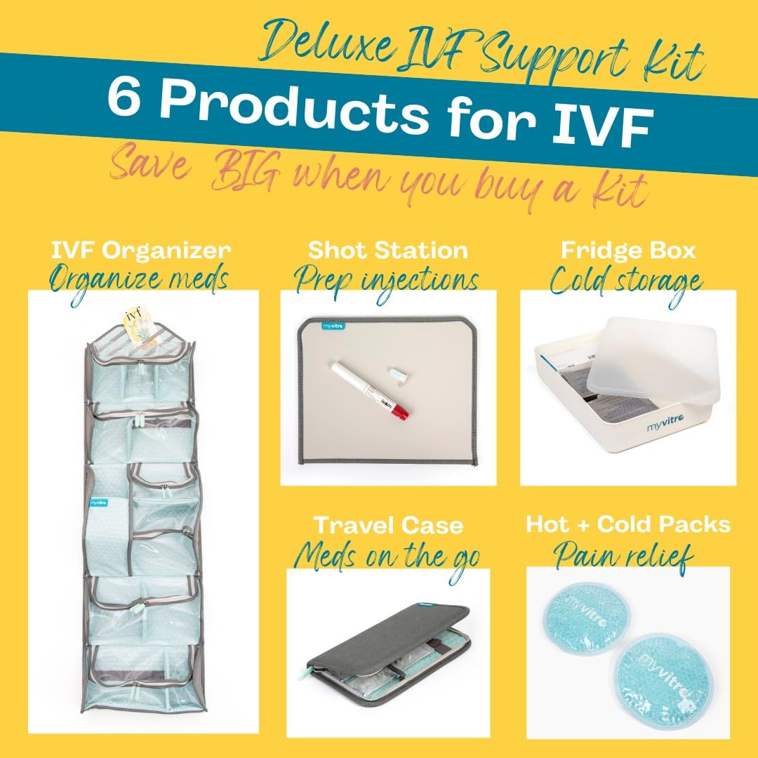 The Deluxe IVF Support Kit from MyVitro | Great IVF Gift | IVF Organizer | 6 Products | IVF Must Haves | White Color