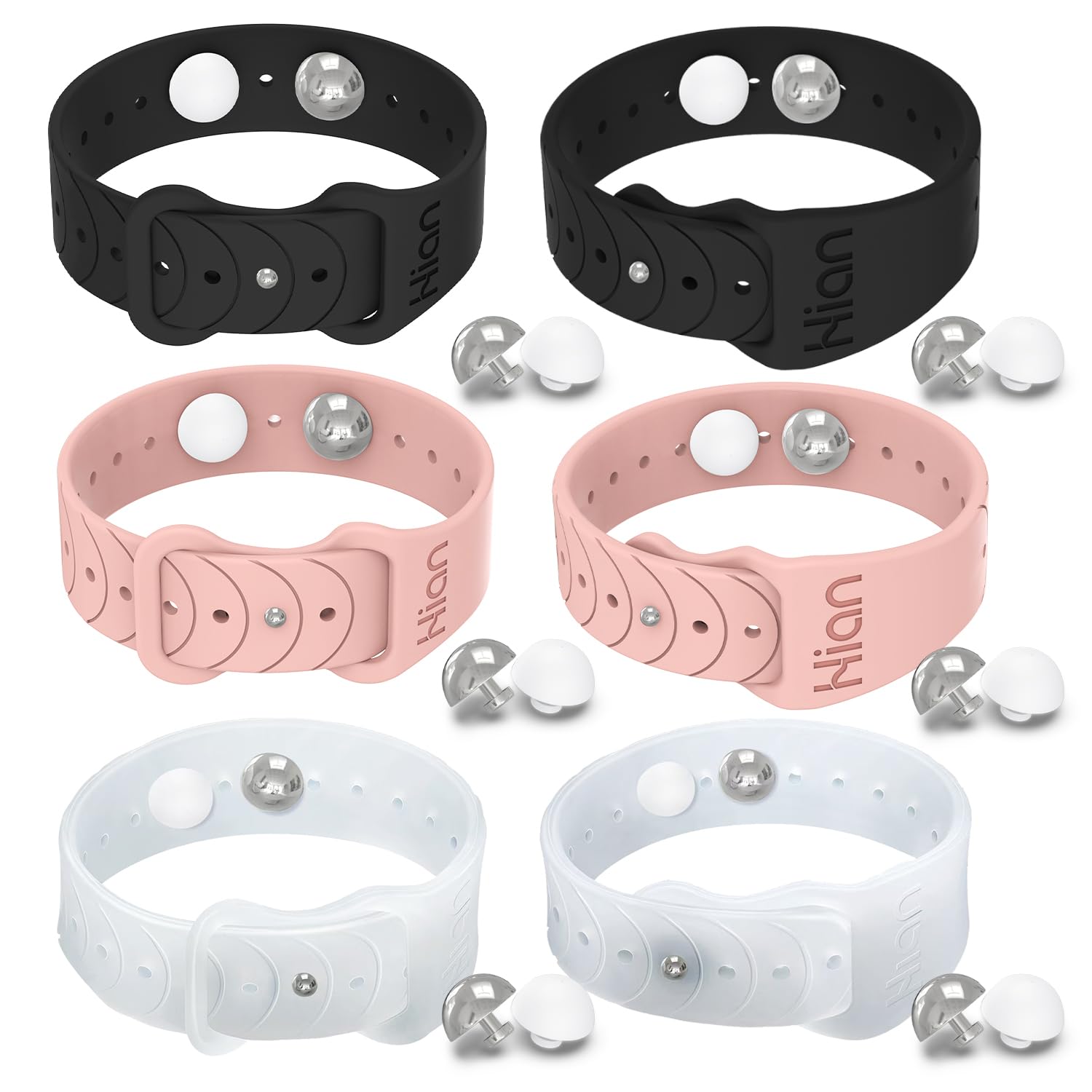 Motion Sickness Bands Anti Nausea Acupressure Wristband Sea Sickness Wristbands Nausea Bands(3Pairs-Black+Pink+Transparent)