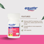 SCHMIDT EMPIRE Equate Dye-Free Allergy Relief 25 mg, 100ct Tablets (Pack of 2)