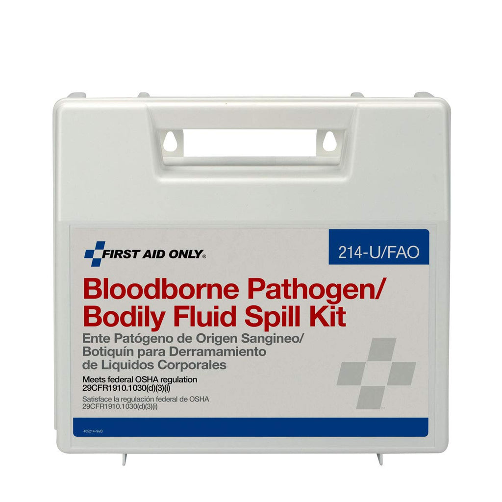 21 piece Bloodborne pathogen bodily fluid spill kit, plastic case, 1 ea.