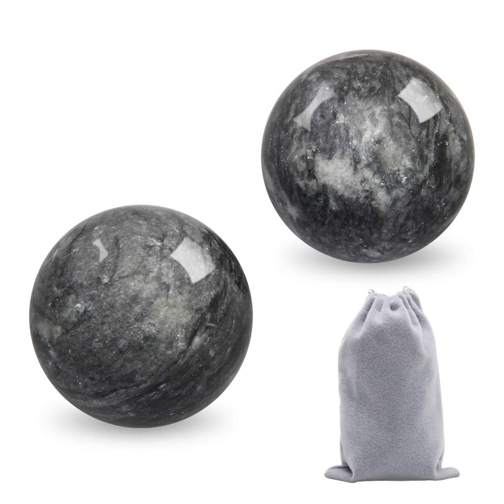 Coolrunner 2 Marble Dark Grey Baoding Balls Chinese Health Stress Relieve Hand Exercise Hand Massage Hand Balls