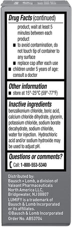 LUMIFY Redness Reliever Eye Drops (Brimonidine Tartrate Ophthalmic Solution 0.025%) - from Bausch + Lomb, 0.08 Fl. Oz. (2.5 mL)