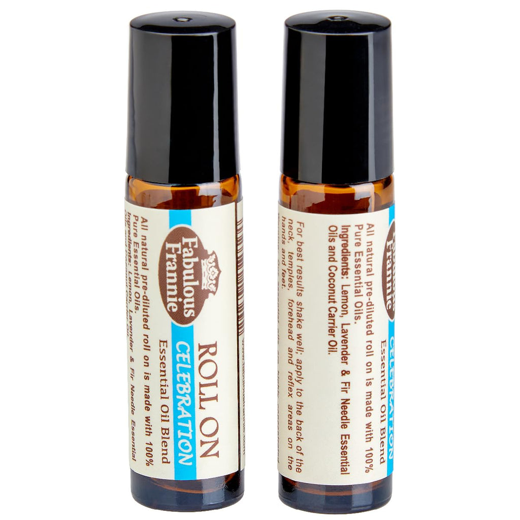 Fabulous Frannie Celebration Essential Oil Blend Roll-On Lemon, Pine and Lavender Pure Essential Oils and Coconut Carrier Oil 10