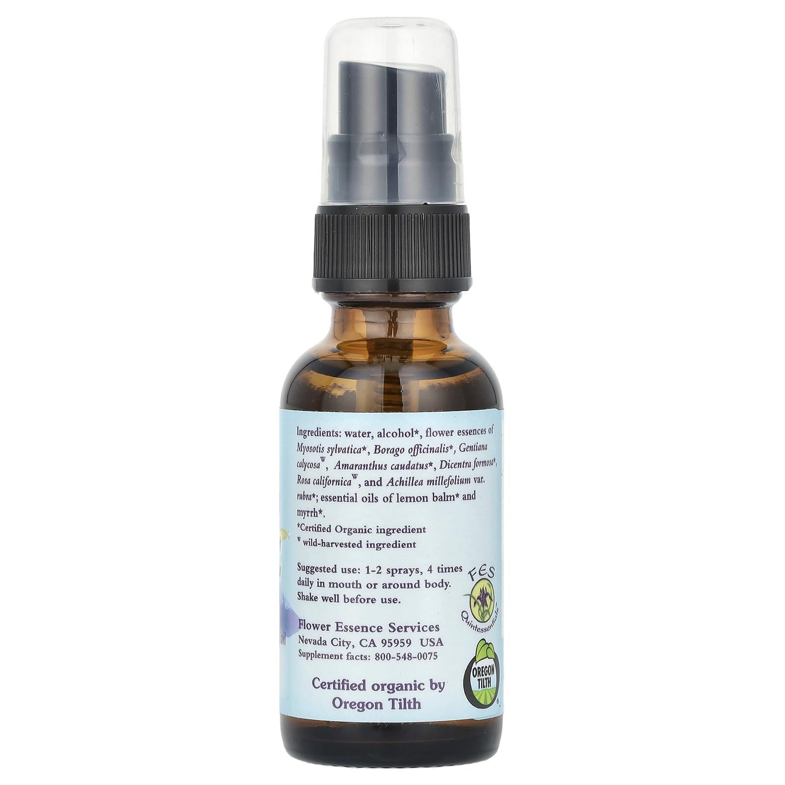 Flower Essence Services Flourishing Formulas Grief Herbal Supplement Spray, 1 Ounce