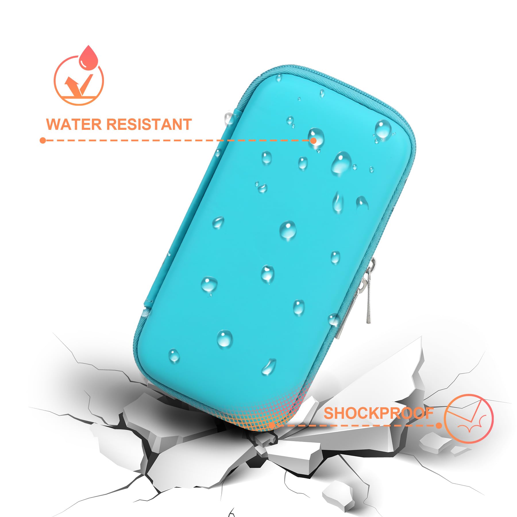 BOVKE Diabetic Supplies Case, Diabetes Travel Bag for Testing Kit, Blood Glucose Monitor Meters, Test Strips, Medication, Lancet